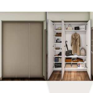 V10-Vestiyer-Üç PVC Kaplı Kapaklı-9 Raflı